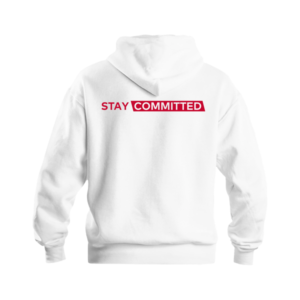 Stay Committed: White Spartan Proteins Hoodie